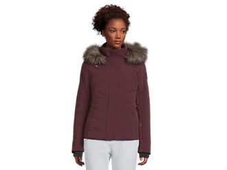 Obermeyer Tuscany Elite Jacket Womens Clothing Cabernet : 16 Regular, Nylon/Fleece/Faux Fur