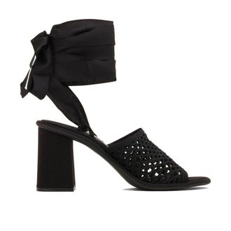 Miu Miu Black Fabric Platform Womens Sandals