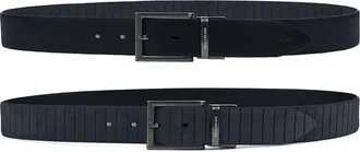 Paul & Shark Reversible suede belt, Man, Black Iris/black Iris, Size: 085
