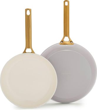 GreenPan Reserve Set of 2 Ceramic Nonstick Frying Pans in Taupe at Nordstrom