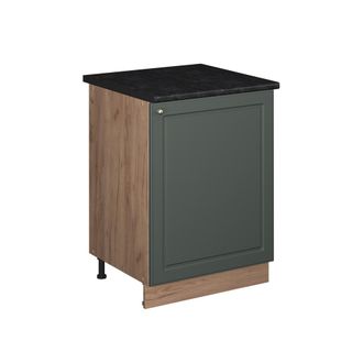 Vicco Mueble Bajo De Cocina Fame-line, Verde Dorado Casa De Campo/roble Dorado, 60 Cm 1 Puerta Con Encimera, Vicco