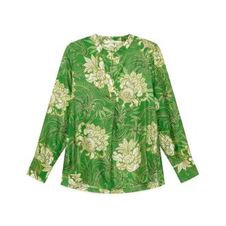 Maliparmi Blouses, female, Green, Size: XL Collection Print Shirt