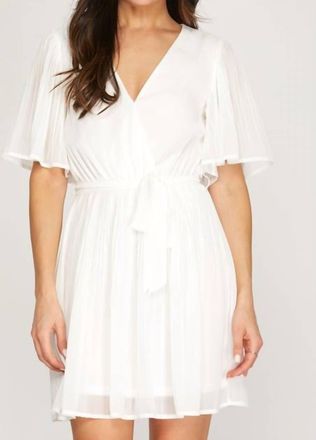 She + Sky Piece Of Cake Ruffle Dress In White