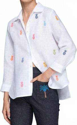 Vilagallo Poline Linen Shirt In White