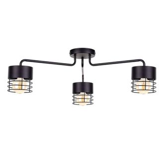 Netlighting Elle Multi Arm Semi Flush Ceiling Light Black 70cm 3x E27