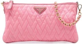 Prada Pre-owned Clutches, female, Pink, Size: ONE SIZE Pre-owned Quilted Nylon Crossbody Bag