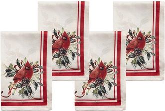 Lenox Set Of 4 Holiday Winter Greetings Napkins