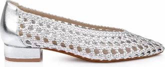 L'agence Womens Alsace Ballet Flats In Silver Leather