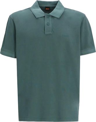 BOSS Polo con logo ricamato - Verde