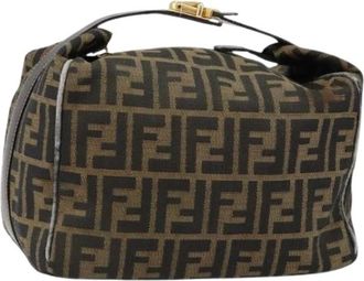 Fendi Pre-owned Handbags, female, Brown, Size: ONE SIZE Pre-owned Canvas Handbag
