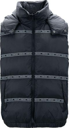 Versace Elegant Logo Band Vest with Detachable Mens Hood