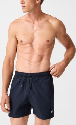 Emporio Armani Mens Logo patch plain swim trunks