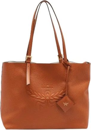 MCM Pre-owned Tote Bags, female, Brown, Size: ONE SIZE Pre-owned Himmel Shopper Tote