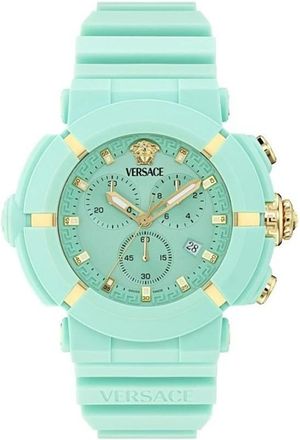 Versace Analoog Chronograaf Horloge - Heren - Horloges - Blauw - ONE Size - Accessoires
