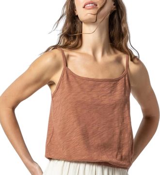 Lilla P Womens Elastic Hem Camisole Top In Burnt Sienna