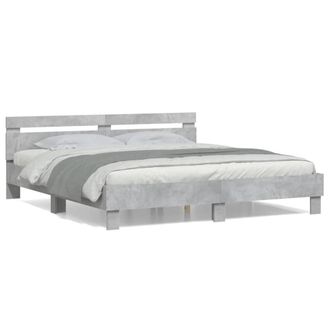 Berkfield Home Bed Frame without Mattress Concrete Grey 160x200 cm