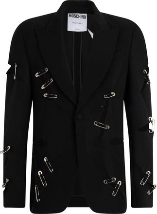 Moschino Heren, Jassen, Zwart, Maat: L Wol