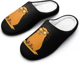 Generic Funny Animal Capybara Mens Cozy Cotton Slippers with Memory Foam Lightweight Anti-skid House Shoes for Indoor Outdoor