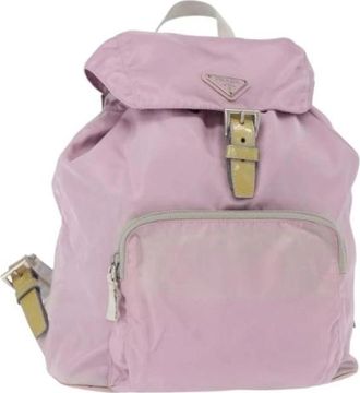 Prada Pre-owned Vintage Rugzak - Dames - Vintage Rugzakken - Roze - ONE Size - Nylon - Vintage
