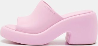 Ferragamo Lilac Rubber Deva Slide Sandals