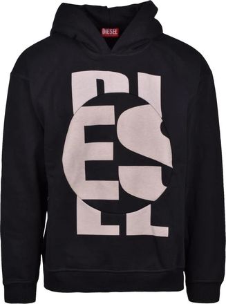Diesel Hoodies & sweatvesten, Heren, Zwart, S, Katoen, Felpa con cappuccio