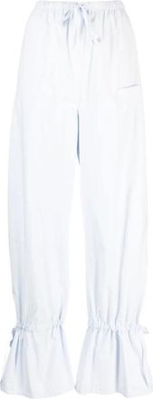 Christophe Lemaire Parachute Pants - Dames - Wijde Broeken - Blauw - M - Katoen - Broeken