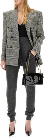 Saint Laurent Cashmere-Wool Blend Leggings - Gray