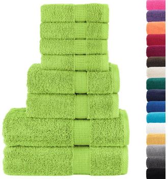 vidaXL Juego De Toallas Premium Solund 8 Uds Verde Manzana 600 Gsm Vidaxl