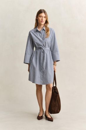 GANT Women Striped Poplin Shirt Dress (40) RICH NAVY