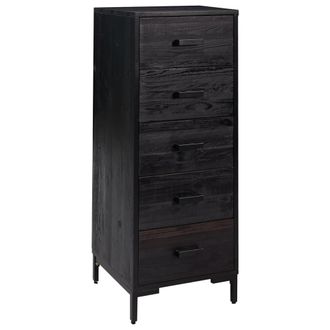 vidaXL C&oacute;moda De Madera Maciza De Pino Negro 42x35x110 Cm Vidaxl