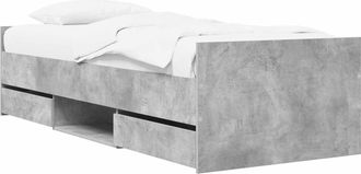 vidaXL Estructura De Cama Con Caj&oacute;n Gris Hormig&oacute;n Madera De Ingenier&iacute;a Vidaxl