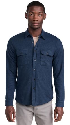 Faherty Mens Legend Sweater Shirt, Brighton Navy Twill, S