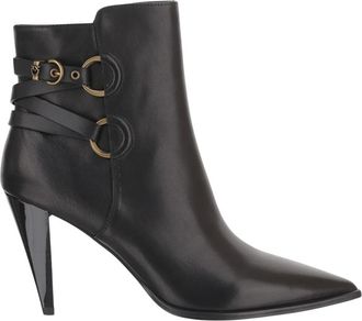 Pinko Vane Leren Enkellaarsjes - Dames - Laarzen met Hak - Zwart - 40 EU - Leer - Schoenen