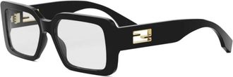 Fendi Baguette Rectangular Optical Frame - unisex - Zonnebrillen - Zwart - 53 MM - Accessoires
