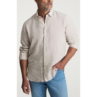 34 Heritage Linen Button-Up Shirt in Beige at Nordstrom, Size Xx-Large