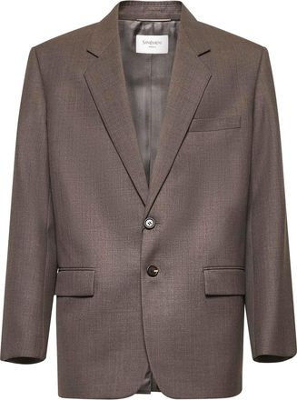 Saint Laurent Mens Blazer Yves Grey Wool Jacket