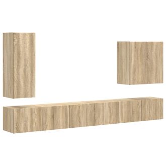 vidaXL Conjunto De Mueble Para Tv De Pared 6 Pcs Roble Sonoma Vidaxl