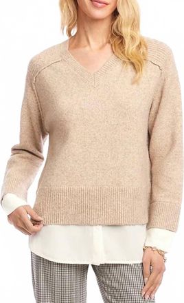 Karen Kane Layered Sweater In Oat