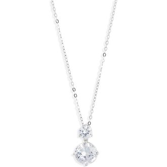 Nadri Cubic Zirconia Pendant Necklace in Rhodium/White at Nordstrom Rack