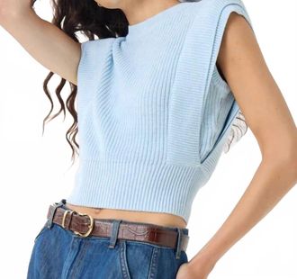 Autumn Cashmere Shaker Crew-Neck Sweater Tank Top In Freeze