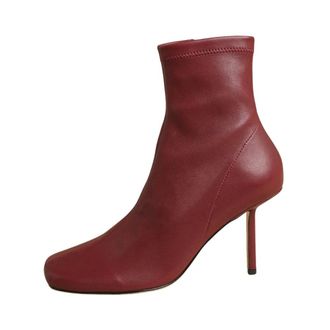 Studio Amelia Heeled Boots, female, Red, Size: 11 US Bordeaux Leather Square Toe Boots
