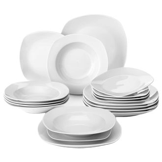 OEM Juego De Vajilla De 18 Piezas Para 6 Personas, Apto Para Microondas Y Lavavajillas, 18 Piezas