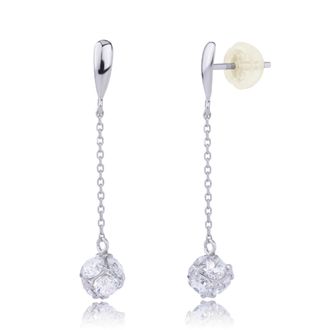 MAX + STONE 10k Yellow or White Gold Small Gold Cubic Zirconia Drop Dangle Earrings