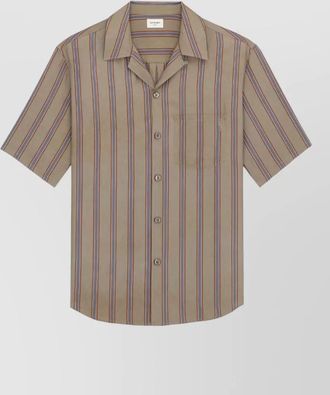 Saint Laurent cassandre shirt striped cotton twill pocket
