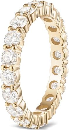 Melissa Kaye Anello a fascia Sadie Eternity in oro giallo 18 carati