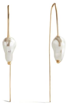 BaubleBar Teagan Faux Pearl Threader Earrings at Nordstrom