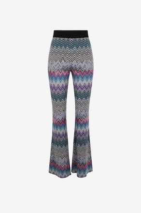 Missoni Ausgestellte Jacquard-Strickhose mit Fischgrat-Muster