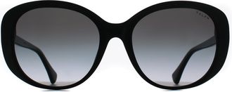 Ralph Lauren RA5335U 50018G glanzend zwart gradi&euml;nt grijs zonnebril