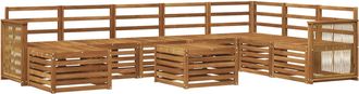 vidaXL Conjunto De Sof&aacute;s De Exterior 9 Uds. Natural Vidaxl