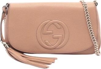 Gucci Pre-owned Cross Body Bags, female, Pink, Size: ONE SIZE Pre-owned Leather Cross Body Bag